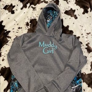 Teal camo sweatshirt